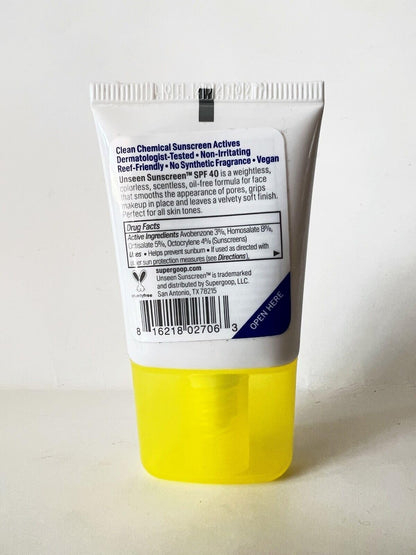 Supergoop! Unseen Sunscreen - SPF 40-0.5 fl oz - Invisible, Broad Spectrum