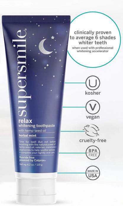 Supersmile Relax Calming Herbal Mint Whitening Toothpaste, 4.2 Oz