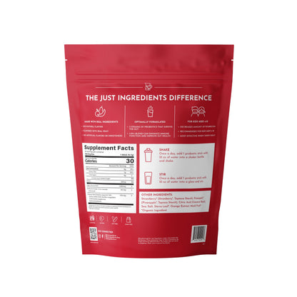 JUST INGREDIENTS Elderberry Lemonade 3-in-1 Probiotic Complex - Prebiotics, Probiotics & Postbiotics - 30 Sticks