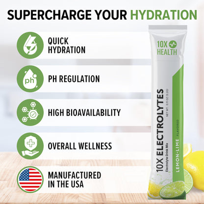 10X Health Electrolyte Drink Mix - Wave Crusher, 15 Sticks | Hydration Packets: Sodium, Magnesium & Potassium Citrate, Wave Crusher, 15 Sticks