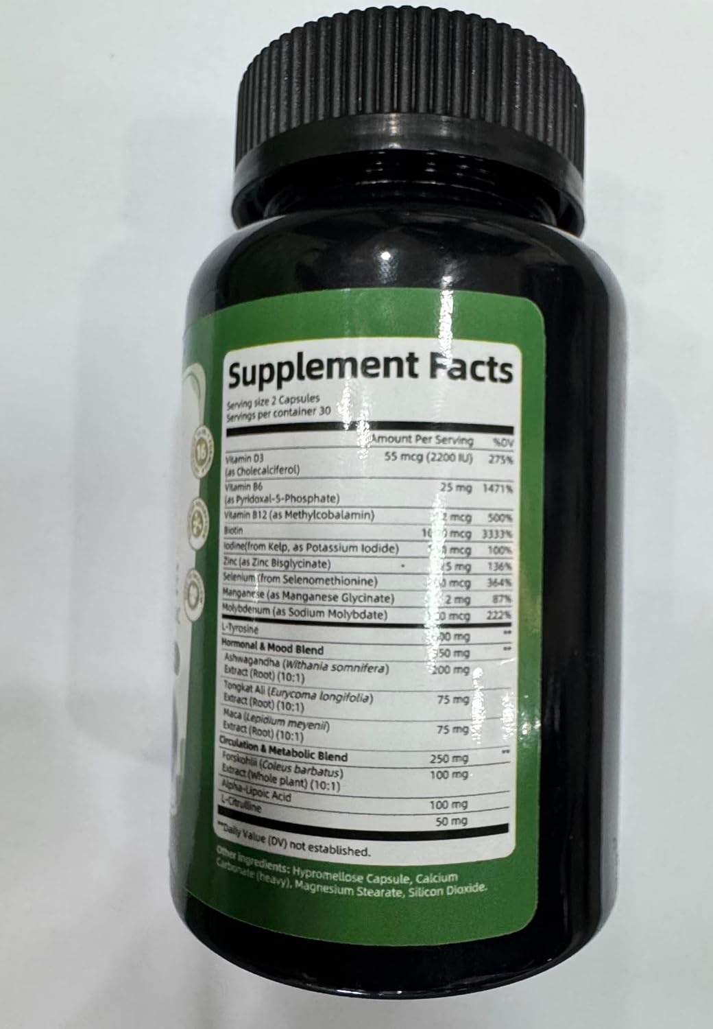 Selenium with Iodine, Zinc L-Tyrosine 500mg, Ashwagandha, Supports Hormone Health, Energy and Metabolism, Mood Balance, 16-in-1 Multivitamin Formula with Vitamin D3, B6, B12, 90 Capsules, GMP Tested