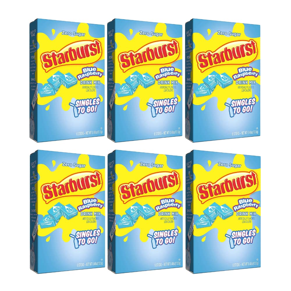 Starburst Cherry Singles To Go Sugar Free Drink Mix Packets - Pack of 6