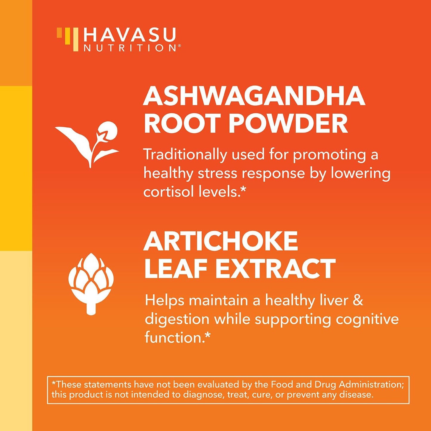 Ashwagandha 1000mg Per Serving with Artichoke Extract, 45 Servings | Ashwagandha Capsules for Stress, Mood and Energy Support, Adaptogenic Herbal Support for Adults, Vegan, Non-GMO, 90 Count