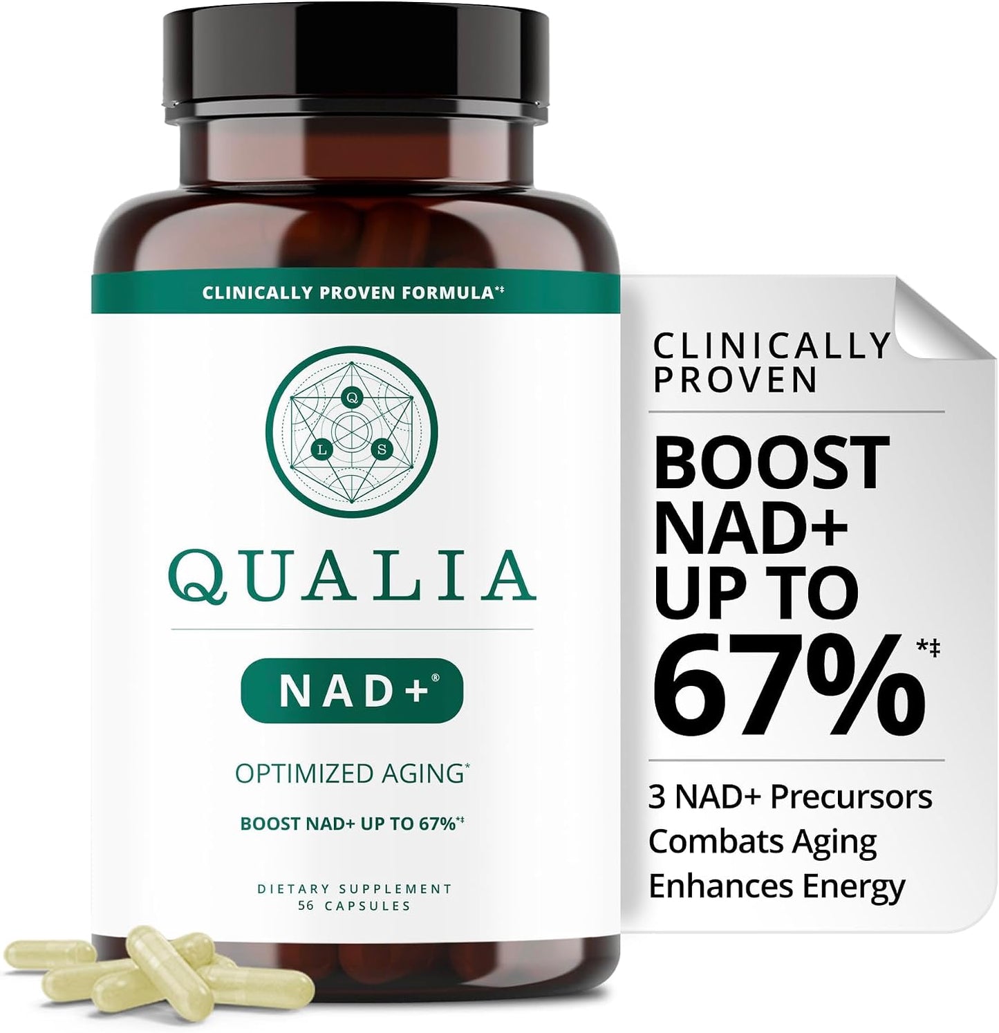 Qualia NAD+ & Qualia Magnesium | Clinically Proven to Boost NAD+ up to 67% | Bioavailable Forms, Including Magnesium Glycinate