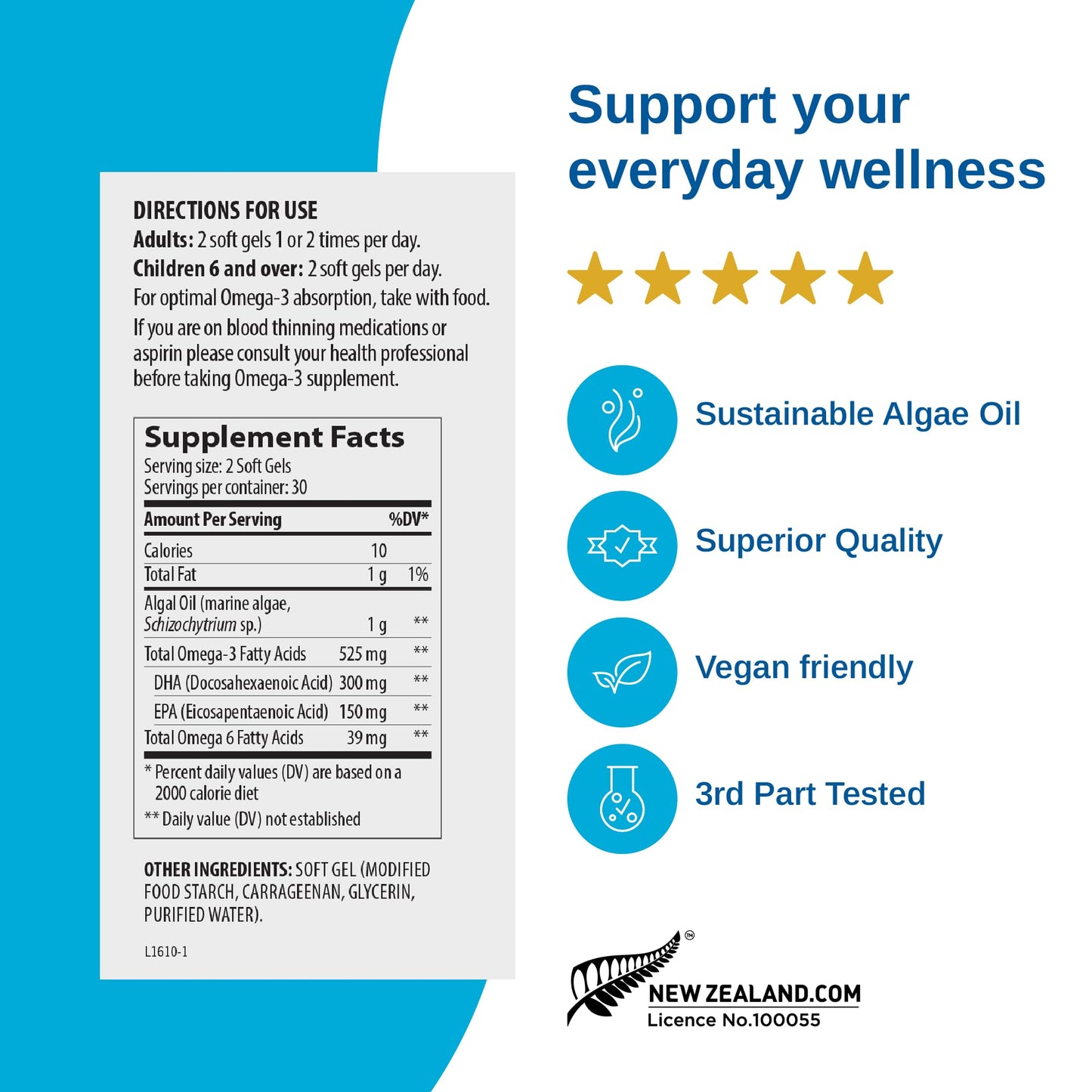 Xtendlife Omega 3 QH Fish Oil + CoQ10 for Heart, Brain, Joint & Skin-1100mg Omega - 3 with DHA, EPA, Ubiquinol, Astaxanthin & Lycopene - 1 Month Supply (60 Count)