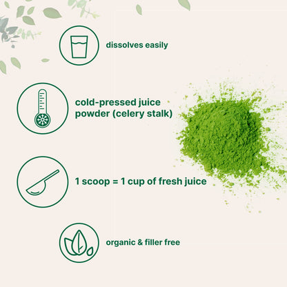 Organic Celery Juice Powder, 20 Ounce (1.25 Pound), 71 Serving, Celery Detox and Cold