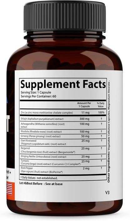 Shilajit, Sea Moss & Zinc Supplement Combo | Supports Natural Energy, Immune and Cognitive Health