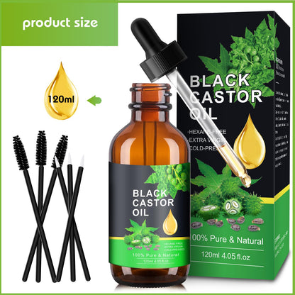 PAVAROP Jamaican Black Castor Oil, Organic Black Castor Oil Cold Pressed in Glass Bottle