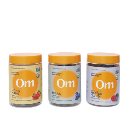 OM MUSHROOM SUPERFOOD Master Blend Mushroom Gummies – Organic 10-Mushroom Complex with Ashwagandha – Supports Immunity, Gut Health & Stress Relief – Mixed Berry Flavor – 28 Servings, 56 Count.