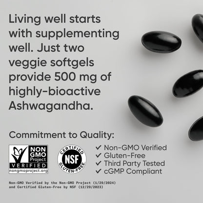 Sports Research® Ashwagandha Softgels with Coconut MCT Oil - Natural Adaptogen