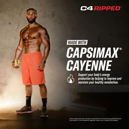 Cellucor C4 Ripped Pre Workout Powder ICY Blue Razz | Creatine Free + Sugar Free