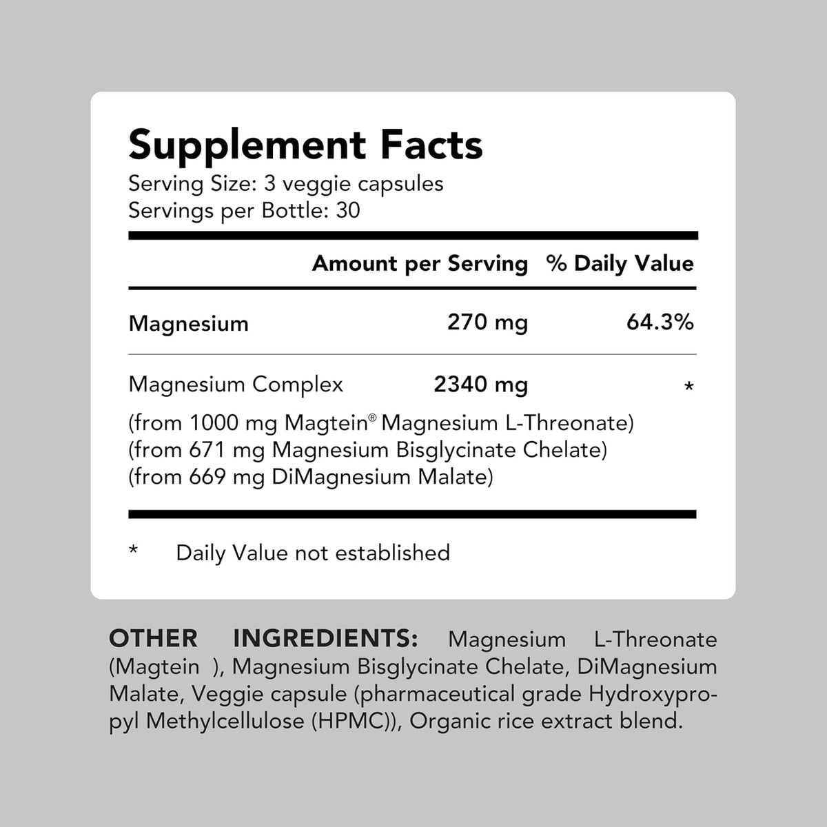 AMANDEAN Magtein Magnesium Complex: L-Threonate, Glycinate, Malate, 90ct