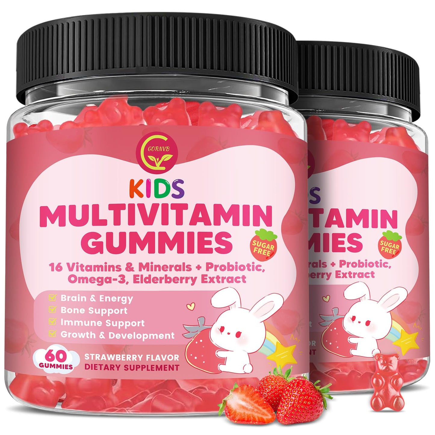 Kids Methylated Multivitamin Gummies with Omega 3, 16 Vitamins, Sugar Free | Multivitamin for Kids & Teens 4+ w/L Methylfolate & B12, Calcium, Probiotics, Elderberry, for Healthy Growth, Immune Support