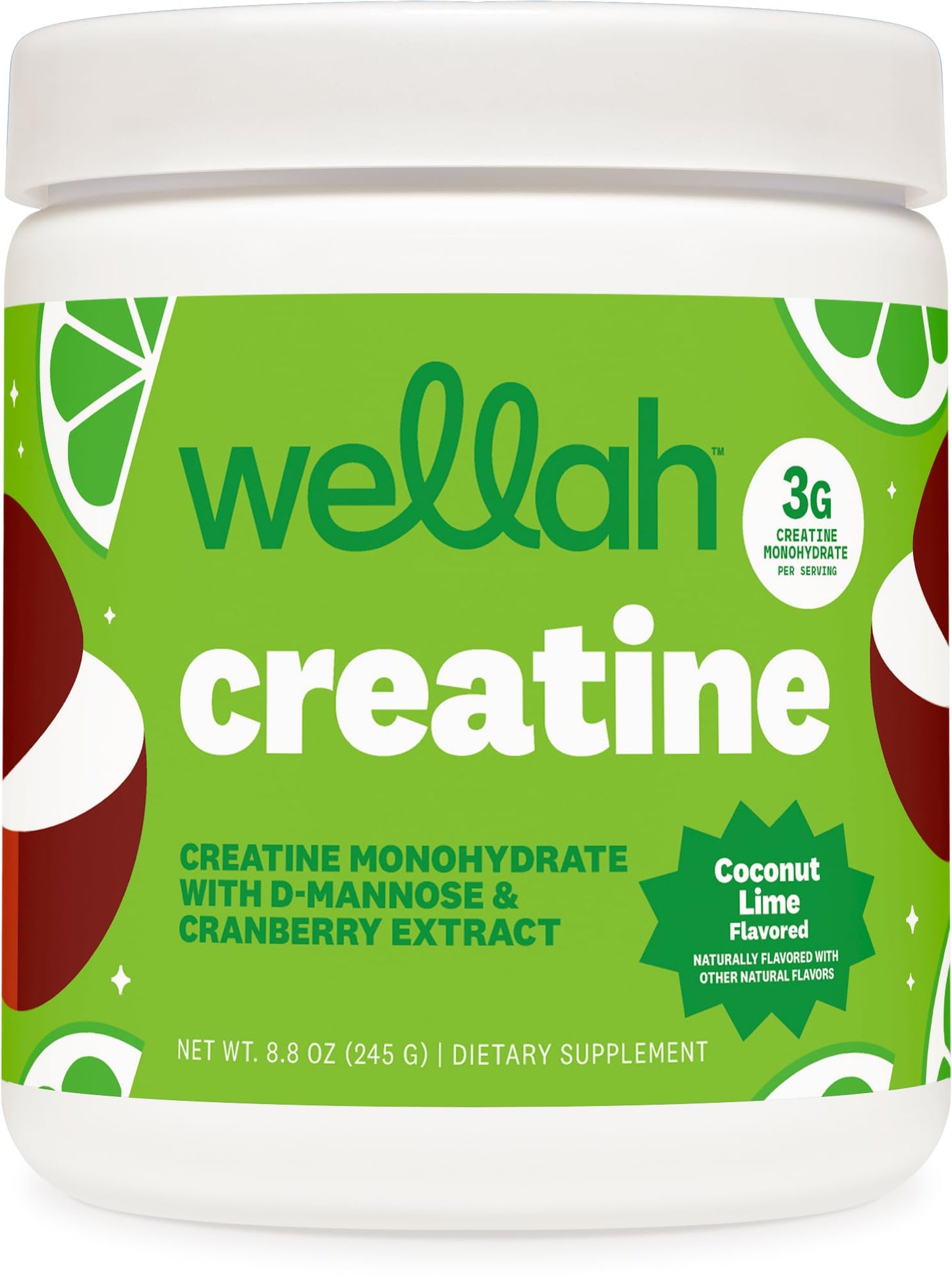 Wellah Creatine for Women - Creatine Monohydrate with Dandelion & Cranberry Extract (50 Servings, Strawberry Lemonade) | Creatine Monohydrate with Dandelion & Cranberry Extract