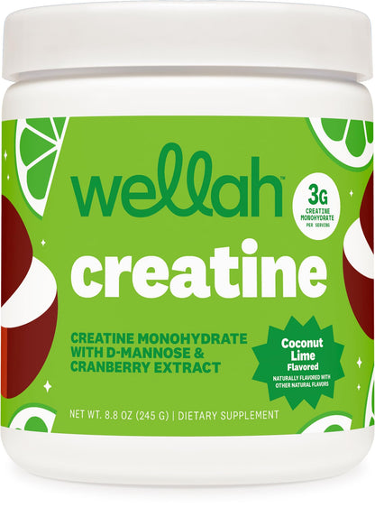 Wellah Creatine for Women - Creatine Monohydrate with Dandelion & Cranberry Extract (50 Servings, Strawberry Lemonade) | Creatine Monohydrate with Dandelion & Cranberry Extract