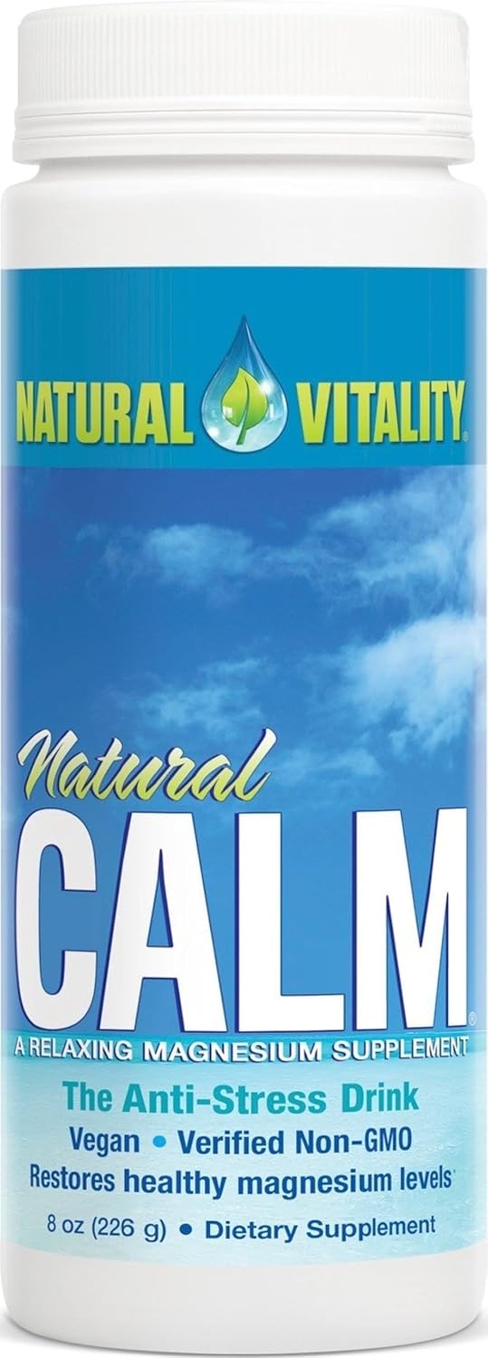 Natural Vitality Calm, Magnesium Citrate Supplement, Anti-Stress Drink Mix Powder, Unflavored - 8 Ounce (Packaging May Vary)