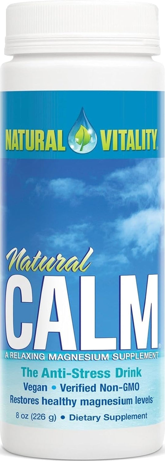 Natural Vitality Calm, Magnesium Citrate Supplement, Anti-Stress Drink Mix Powder, Unflavored - 8 Ounce (Packaging May Vary)