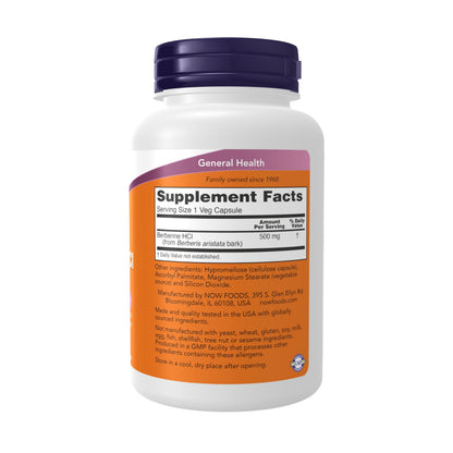 Now Supplements, Berberine HCL 500 mg, Supports Glucose Metabolism*, 90 Veg Capsules