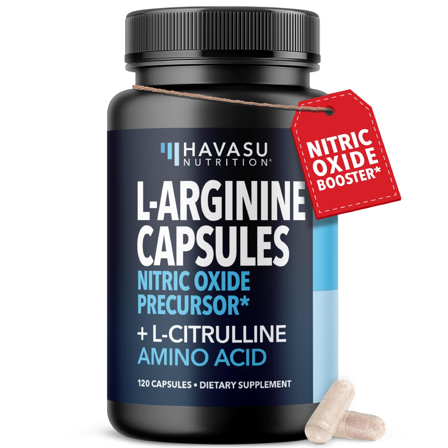 L-Arginine and L-Citrulline for Men, Nitric Oxide Support, 30 Servings | L Arginine 1000mg Capsules with L Citrulline and Tart Cherry, Performance Supplement for Men's Health, Vegan, 60 Count