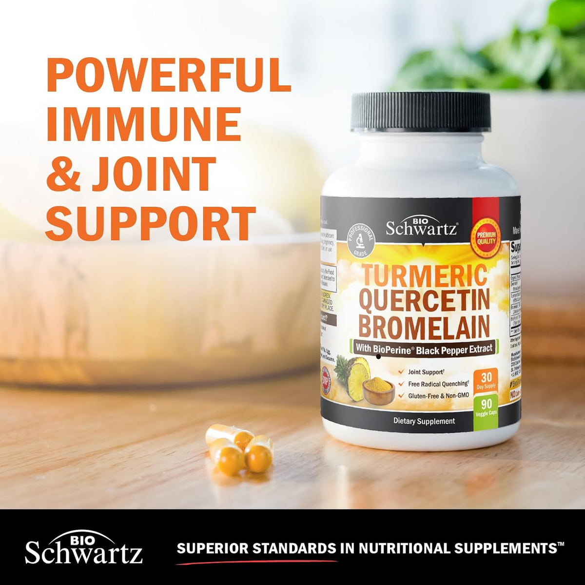 Turmeric Quercetin with Bromelain Supplement - 90 count