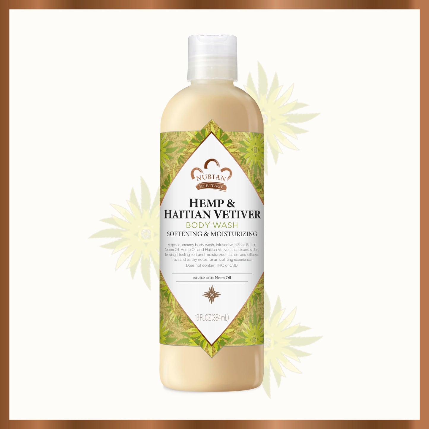 Nubian Heritage Body Wash Goats Milk and Chai Soothing & Hydrating Body Cleanser Made with Fair Trade Shea Butter, 13 oz