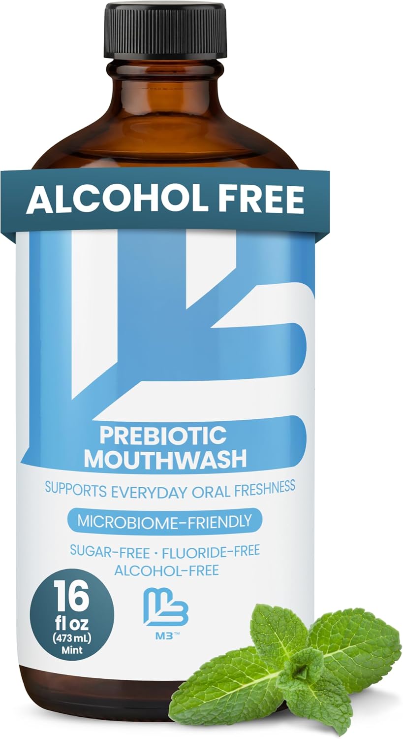 Refreshing Fluoride Free Mouthwash for Bad Breath (Natural Mint, 16 Fl Oz)