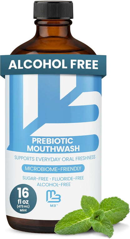 Refreshing Fluoride Free Mouthwash for Bad Breath (Natural Mint, 16 Fl Oz)