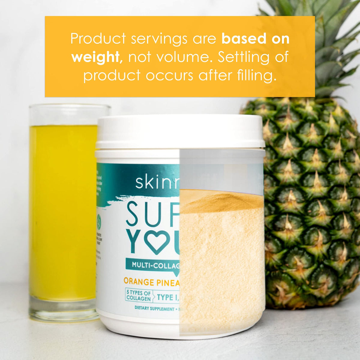 SkinnyFit Super Youth Orange Pineapple Multi-Collagen Peptides Plus Apple Cider Vinegar