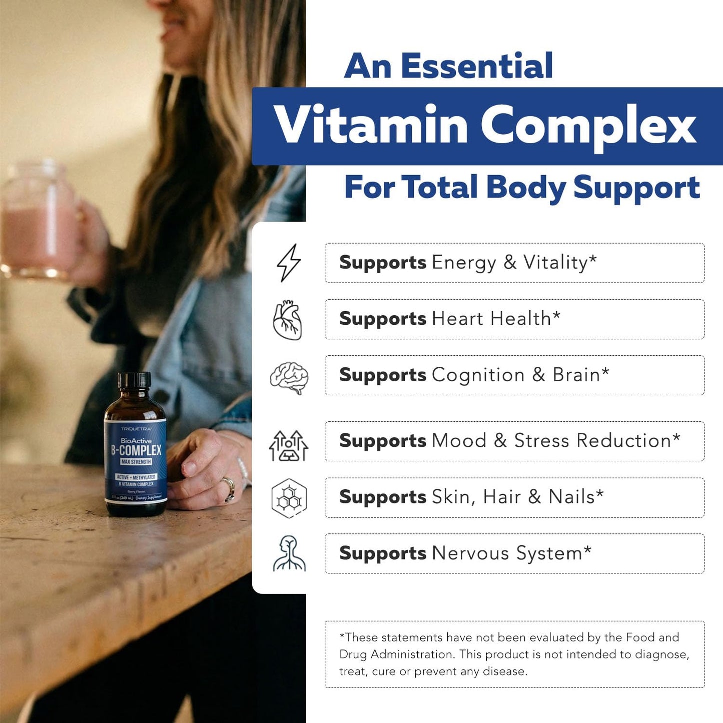 BioActive Vitamin B Complex - Blood Stream Ready, Methylated B Complex - Featuring Methylfolate, 3 BioActive Forms of B12, BenfoPure® B1 & Pantesin® B5 - 12 B Vitamins in Clinical Doses - 60 Servings