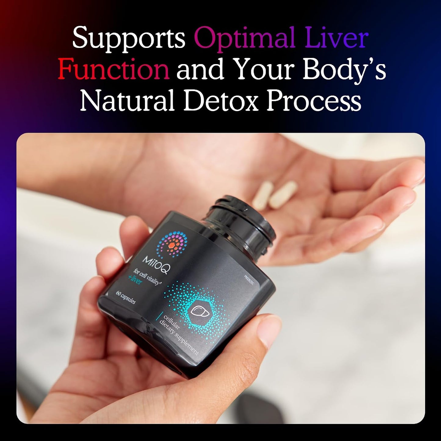 MitoQ +Liver – Advanced Liver Supplement with Highly Bioavailable Milk Thistle, Choline, Selenium Mitoquinol – Supports Metabolism, Body’s Natural Detoxification & Liver Health – 60 Capsules
