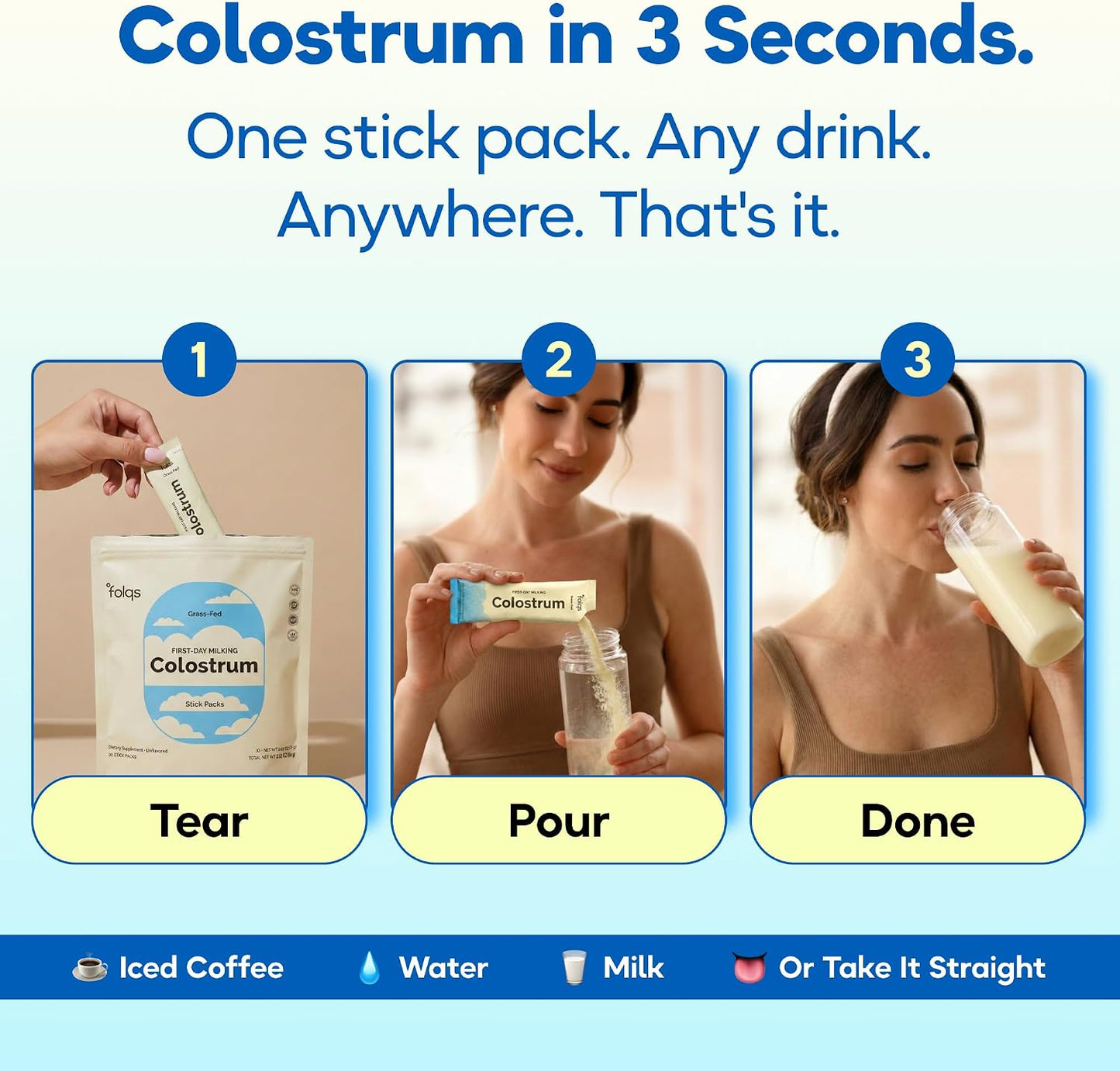 Bovine Colostrum Powder, First Day Milking, Immune & Gut, 30 Servings | First-Day Milking, Colostrum Supplement, Supports Skin & Tissue, Made in USA, Amino Acids, Vitamins, Minerals, Kosher