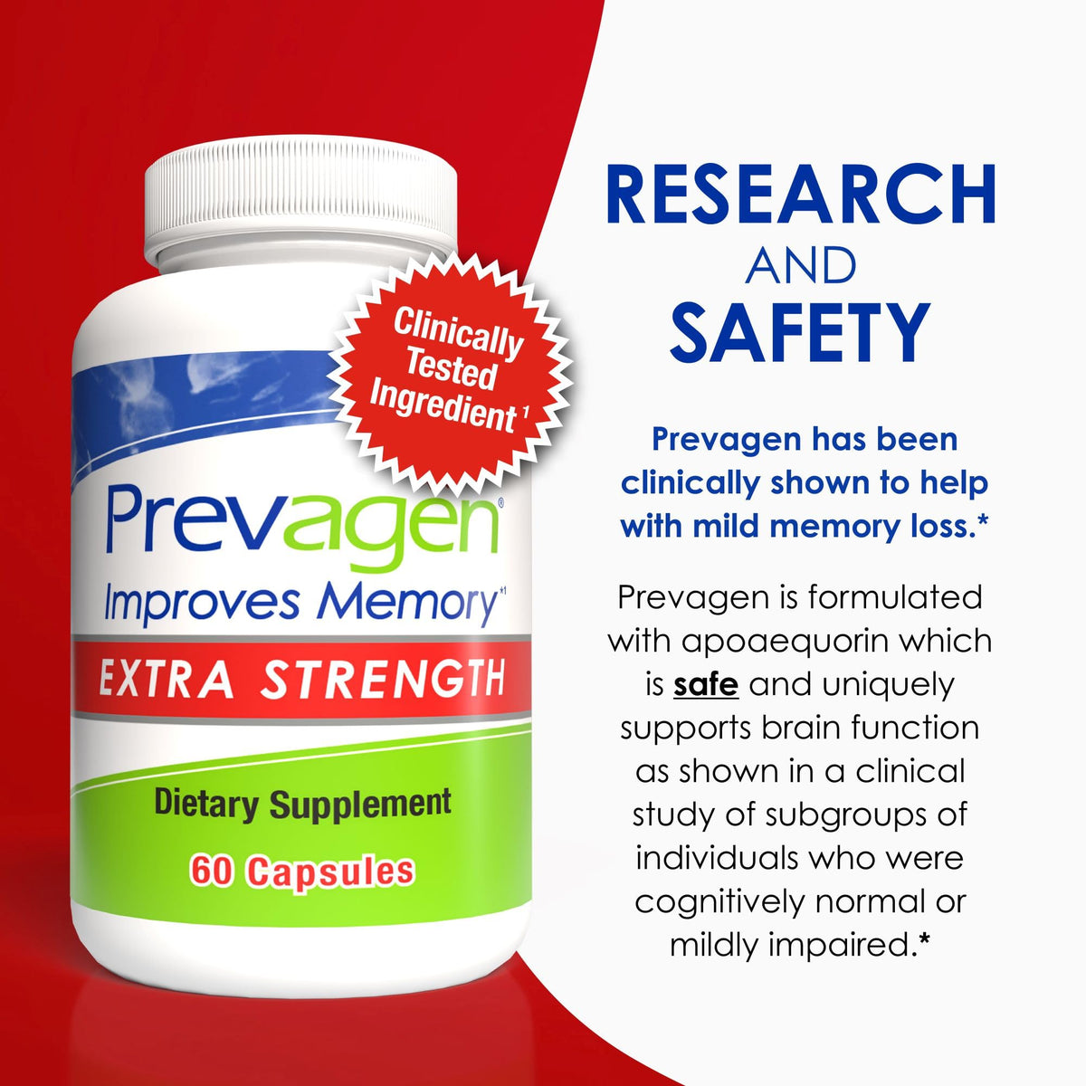 Prevagen Improves Memory - Extra Strength 20mg, 60 Capsules |3 Pack