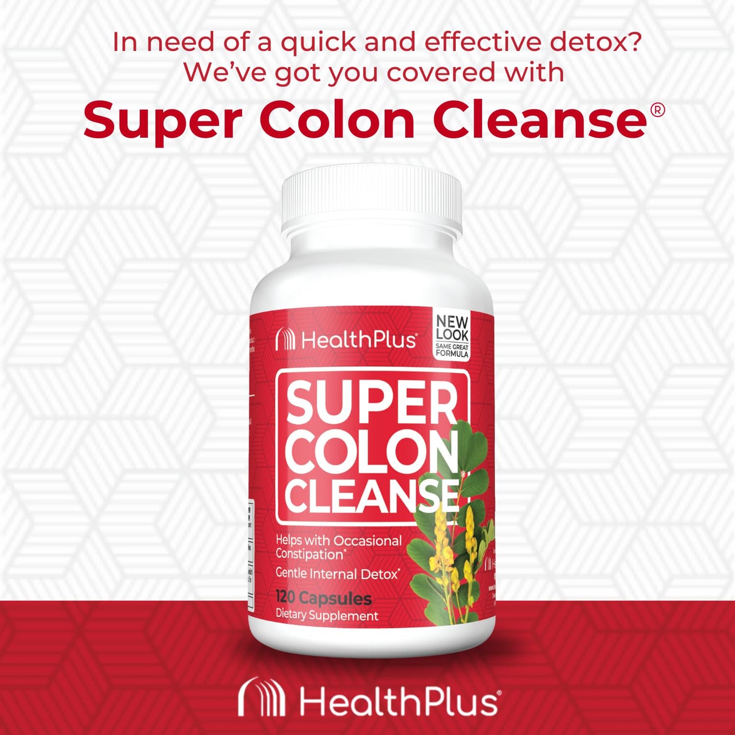 Health Plus Super Colon Cleanse 60 Day Supply of Gentle Gut Cleanse Detox, Psyllium Husk, Probiotics for Constipation Relief & Digestive Support, 240 Capsules
