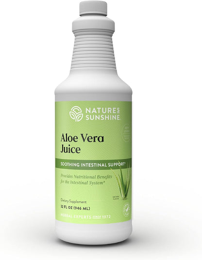 Nature's Sunshine Aloe Vera Juice Dietary Supplement – Soothing Intestinal Support, Inner Leaf Concentrate, 32 fl. oz.