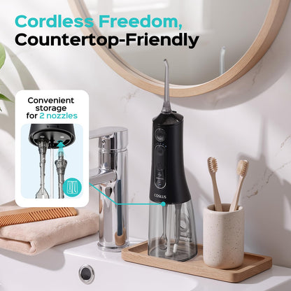 COSLUS ADA Accepted C51 Water Dental Flosser, 3 Modes 6 Pressure, White