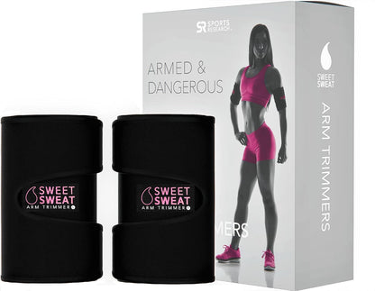 Sports Research Sweet Sweat® Arm Trimmers - Premium Sweat-Enhancing Arm Wraps for Women & Men - 3 Adjustable Sizes