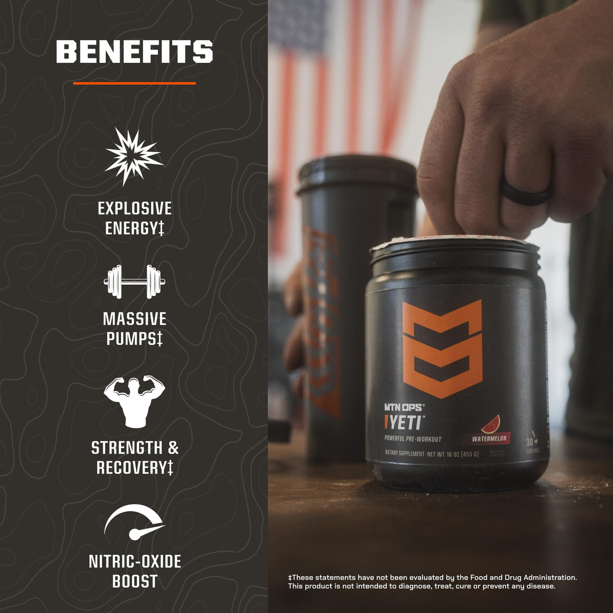 MTN OPS Yeti Pre-Workout Powder with Creatine, Tiger's Blood
