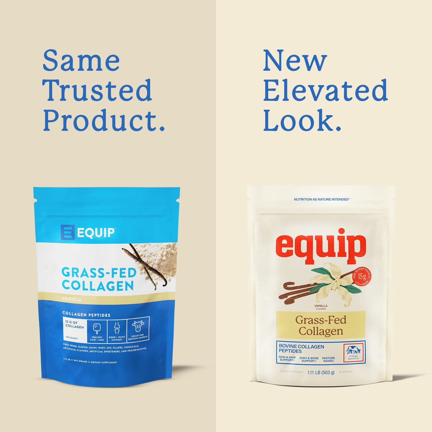 Equip Foods Grass Fed Collagen Powder | Hydrolyzed Bovine Collagen Peptides with Amino Acids | Prime Beef Collagen for Healthy Joints, Skin & Nails | Non-GMO, Paleo Friendly | 30 Servings, Unflavored