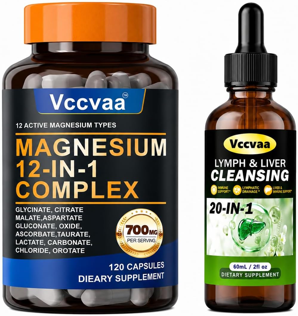 Magnesium Complex 700mg+Lymph & Liver Cleanse Liquid Drops