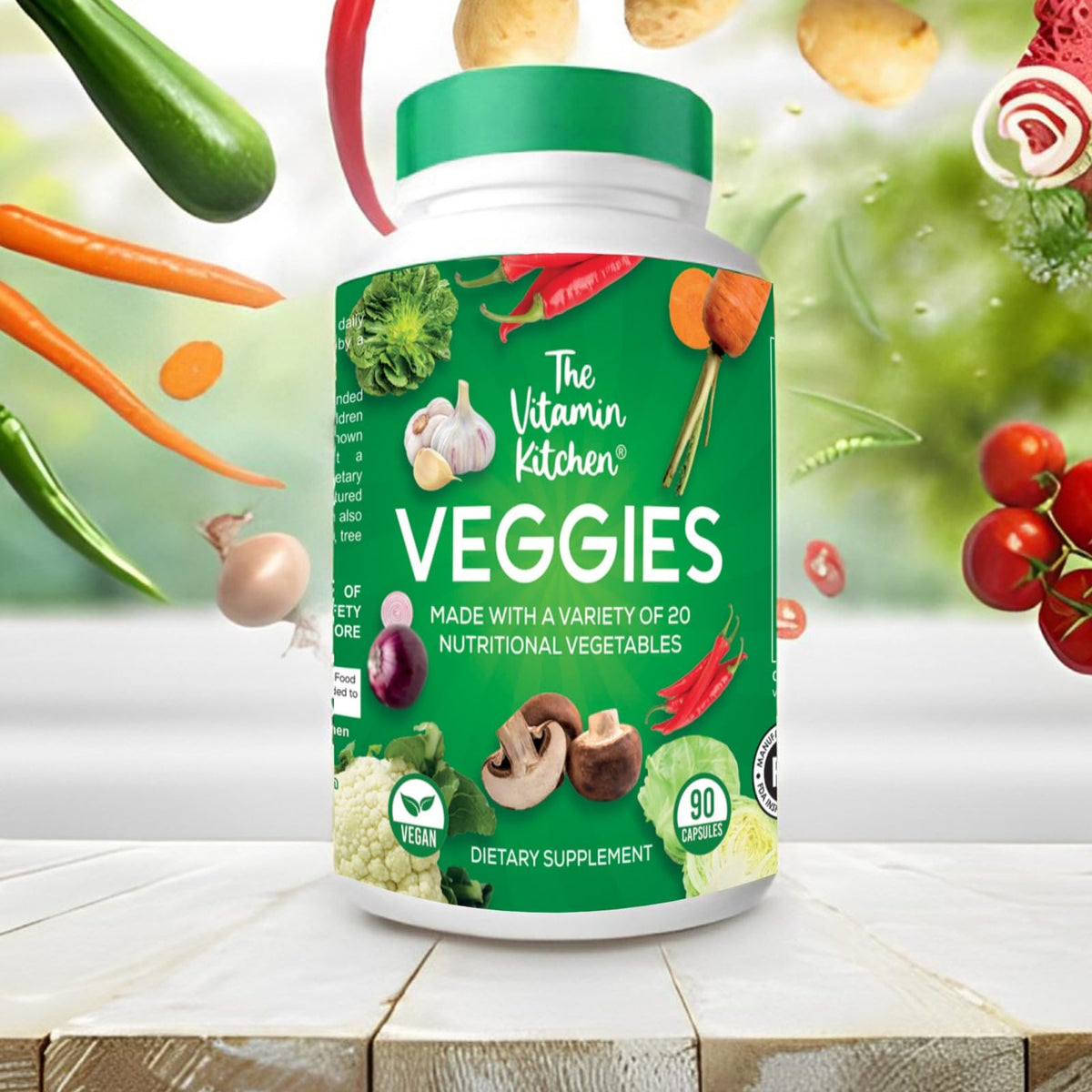 The Vitamin Kitchen Fruit and Veggie Supplements-90 Fruits, 90 Veggies Capsules