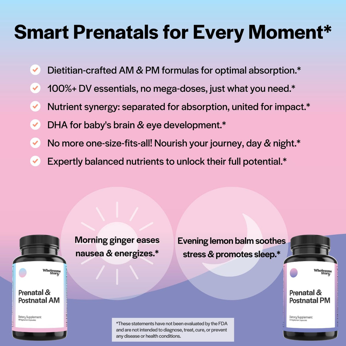 Gut Health Bundle: Premium Bioavailable Prenatal & Postnatal Vitamins | Morning Sickness Tea Relief