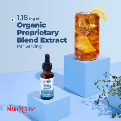 MARYRUTH'S Lymphatic Support Liquid Drops USDA Organic | Herbal Blend with Echinacea & Elderberry | Blue Vervain | Vegan | Alcohol-Free | Non-GMO | 30 Servings