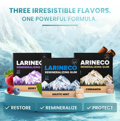 Larineco Remineralizing Gum with Nano Hydroxyapatite & Xylitol – Sugar-Free Xylitol Gum – Plastic-Free, Dye-Free, Aspartame-Free – Natural Base – 36 Pieces, Mastic Mint