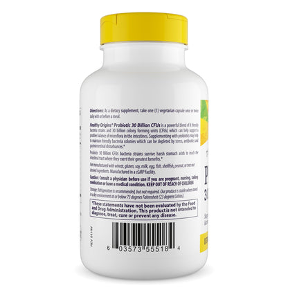 Healthy Origins Probiotic 30 Billion CFUs, 60 Veggie Caps
