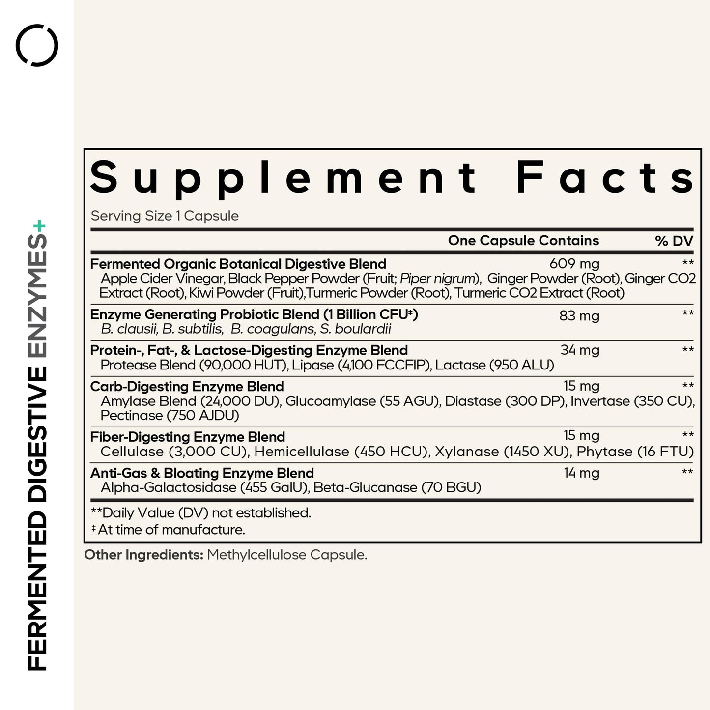 Codeage Fermented Digestive Enzymes Supplement 3-Month Supply - 14 Digestive Enzymes, Probiotics, Prebiotics, Fermented Botanicals, Plant-Based Multi Pancreatic Enzymes - 1 Capsule a Day - 90 Capsules