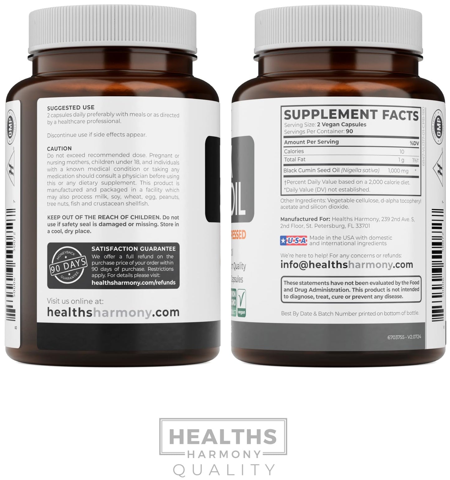 Black Seed Oil - 120 Softgel Capsules Skin Health (Non-GMO & Vegan) Cold-Pressed Nigella Sativa Producing Pure Black Cumin Seed Oil with Vitamin E - 500mg Each, 1000mg Per 2 Capsule Serving