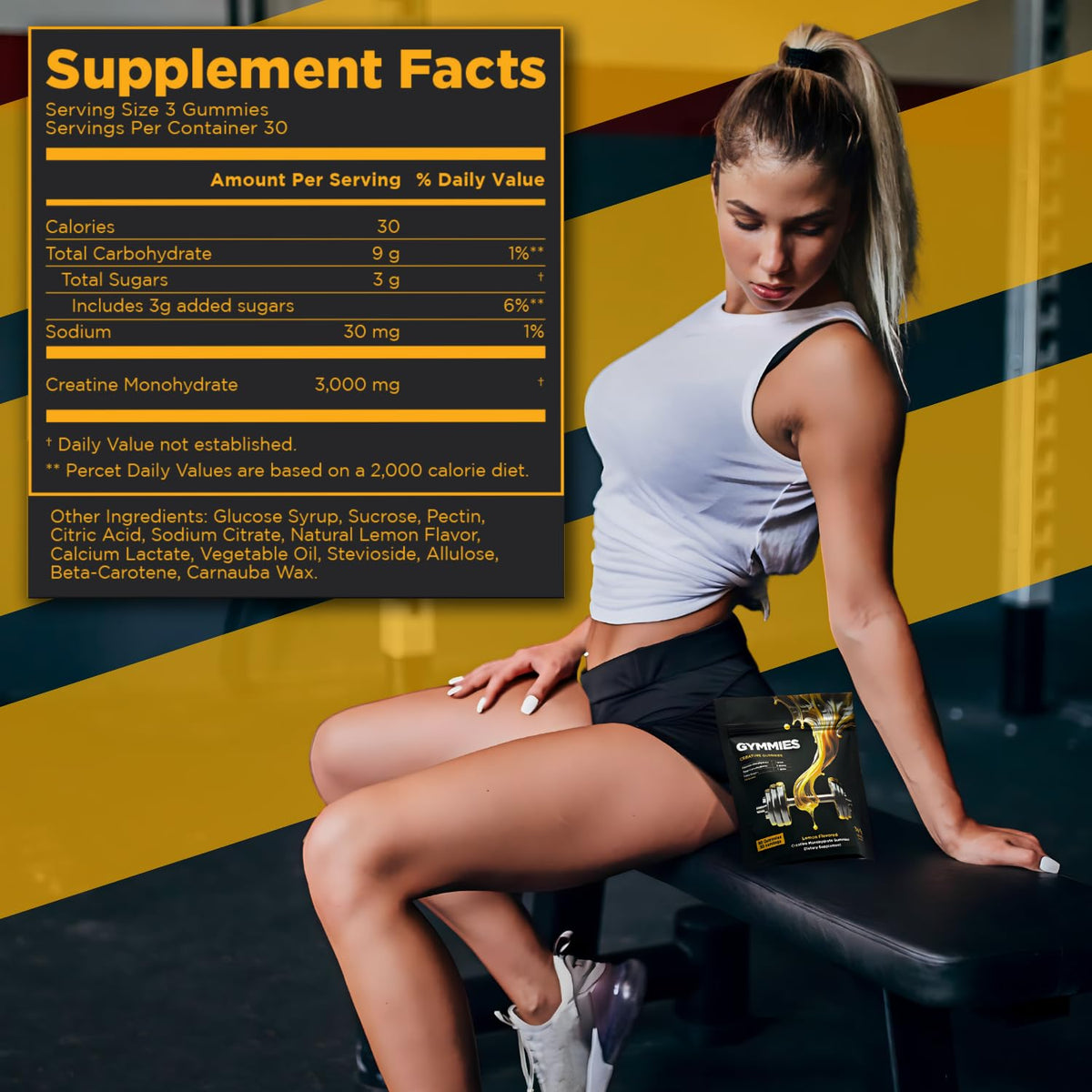 GYMMIES Creatine Monohydrate Gummies - Muscle Growth, Performance, Endurance