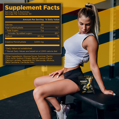 GYMMIES Creatine Monohydrate Gummies - Muscle Growth, Performance, Endurance