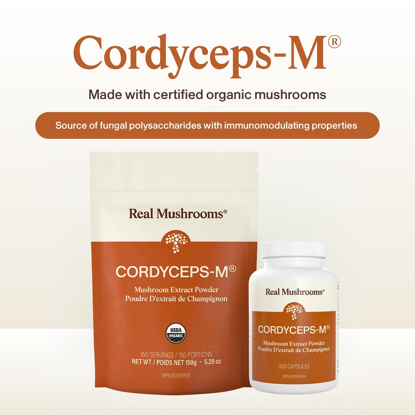 Real Mushrooms Cordyceps Mushroom Powder - Organic Cordyceps Powder Mushroom Energy and Wellness Support - Rich in Beta Glucans - Non-GMO, Vegan Supplement, 60 Servings