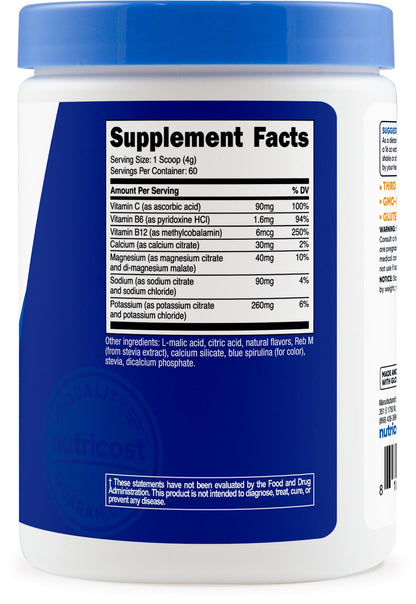 Nutricost Electrolyte Complex Powder (120 Servings, Fruit Punch) | Hydration Supplement Drink Mix with Vitamins and Minerals